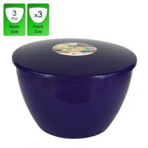 Purple Pudding Basins with Lids 3 pint