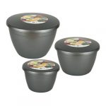 Trio Piccolo Silver Pudding Basins and Lids (Smaller Sizes 3 Pack)