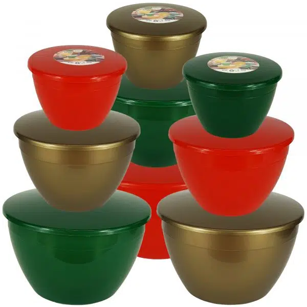 9 Festive Coloured Pudding Basins
